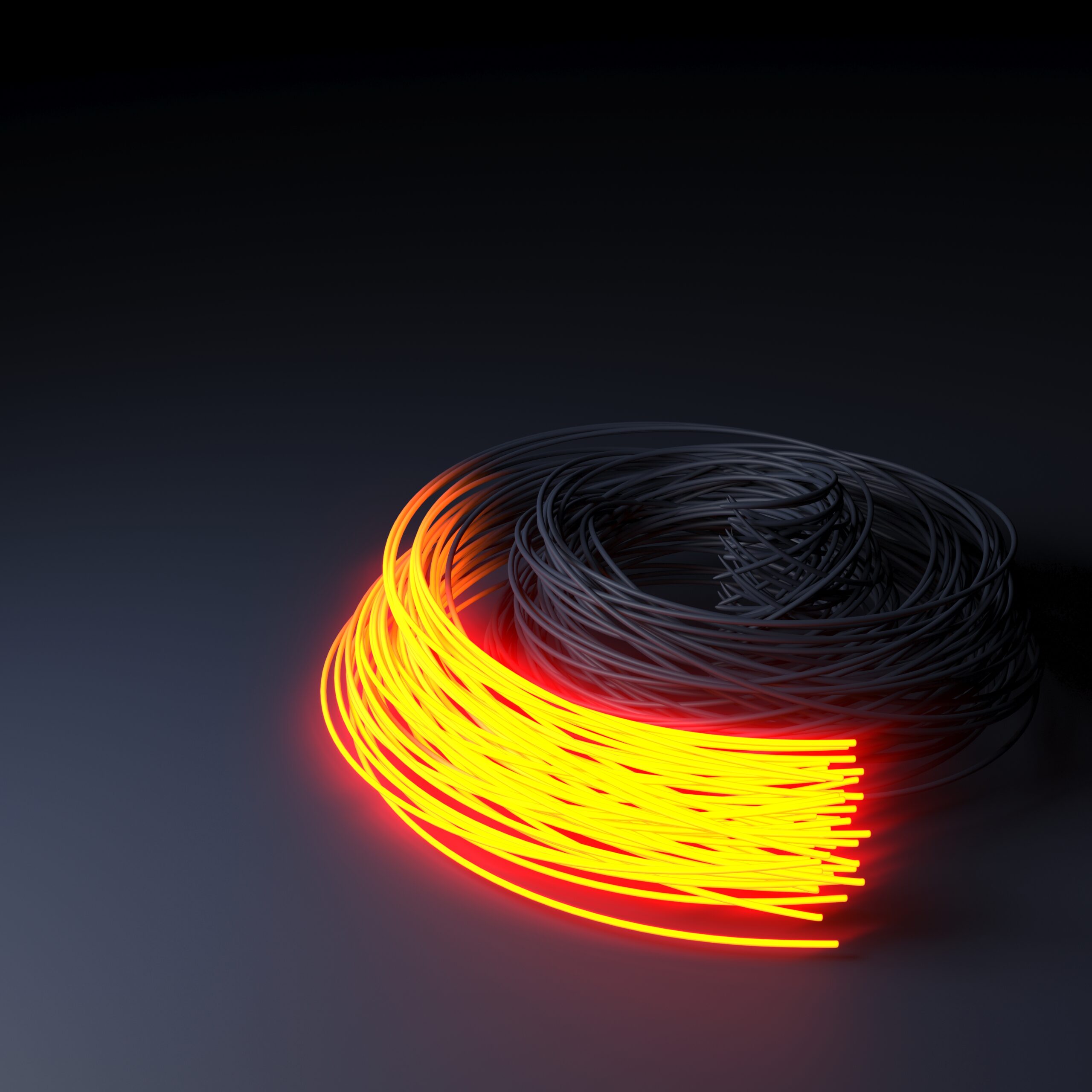 3D Render of Fiber optics, abstract & blur background